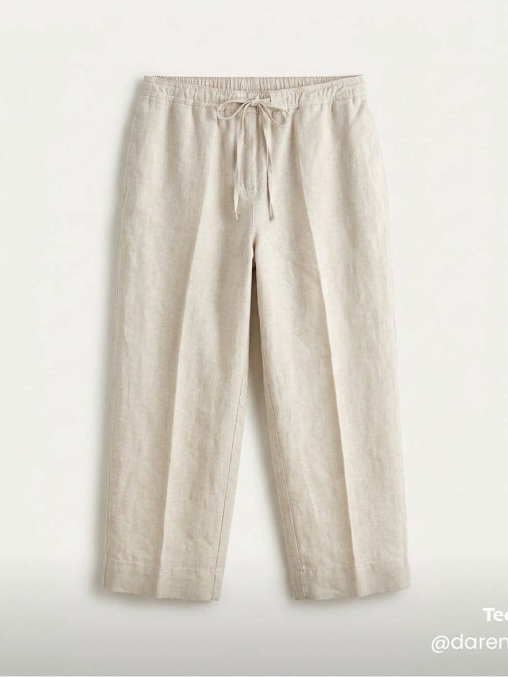 Kim Rogers Cream Linen Capri Pant with Matching Button Shirt Set - Picture 2 of 4